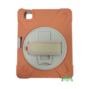 Shockproof Kinder Hoes iPad Air 4 10.9 (2020) &ndash; 360&deg; Draaibare Standaard & Handstrap &ndash; Oranje