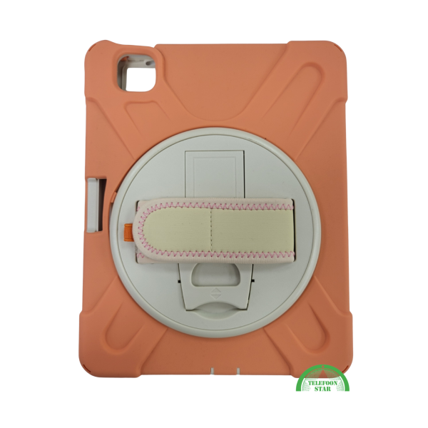 Shockproof Kinder Hoes iPad Air 4 10.9 (2020) &ndash; 360&deg; Draaibare Standaard &amp; Handstrap &ndash; Oranje – foto 3