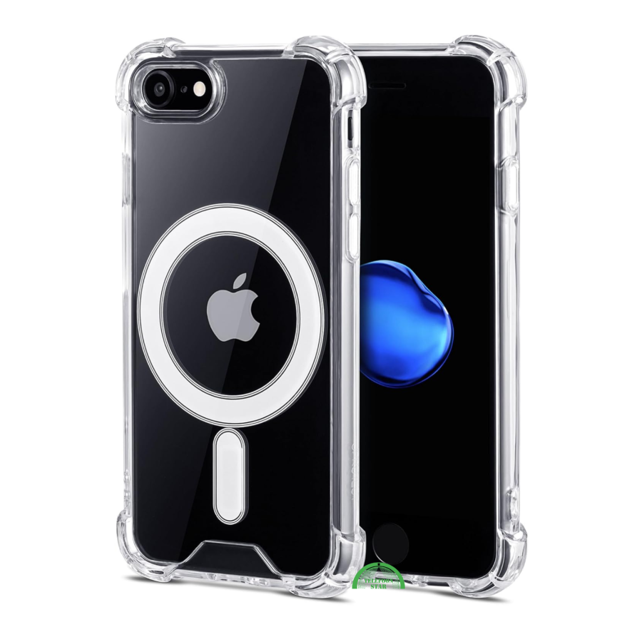 Transparant Hoesje voor iPhone SE 2022 Antishock MagSafe, Magnetisch, Slank &amp; Krasbestendig