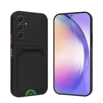 Zwart Hoesje voor Samsung S24 Plus Transparant met Kaarthouder, Praktisch, Slank & Schokbestendig