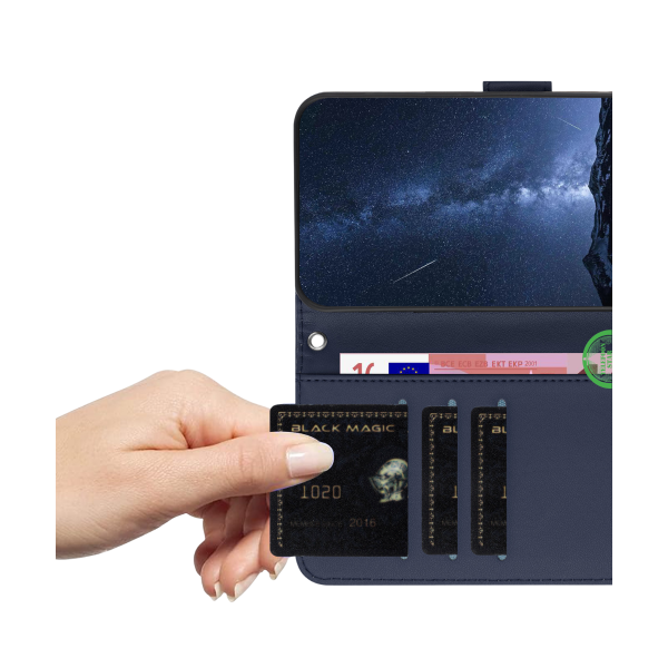 Hoesje voor Xiaomi Redmi A7 Pro Bookcase Blauw Leren Look Beschermhoes – foto 2