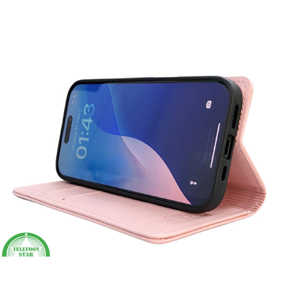 Bookcase Hoesje iPhone 16 Pro Max Roze &ndash; Elegante Wallet Case met Pasjeshouder – foto 6