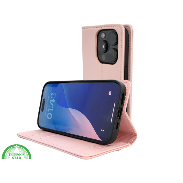 Bookcase Hoesje iPhone 16 Pro Max Roze &ndash; Elegante Wallet Case met Pasjeshouder – foto 7