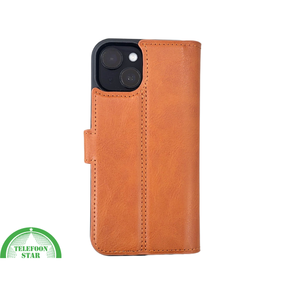 iPhone 15 Plus 2-in-1 Hoesje Bruin Leer &ndash; Bookcase met Uitneembare Backcover – foto 3