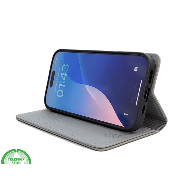 Bookcase Hoesje iPhone 16 Pro Max Grijs &ndash; Stijlvolle Bescherming met Pasjeshouder – foto 5