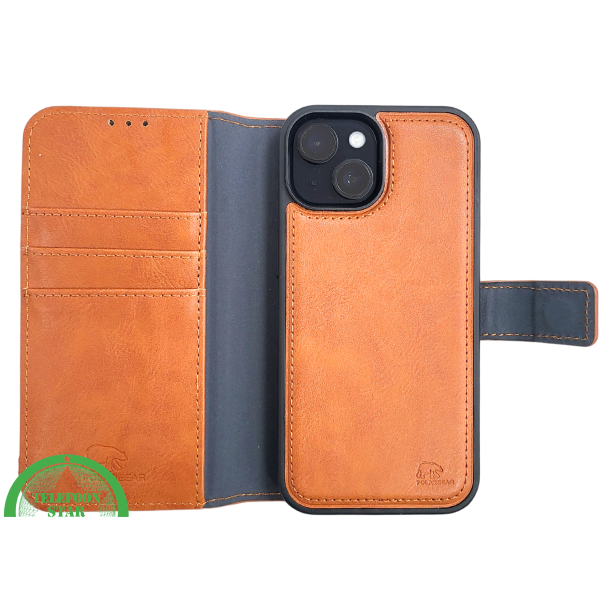 iPhone 15 Plus 2-in-1 Hoesje Bruin Leer &ndash; Bookcase met Uitneembare Backcover – foto 7