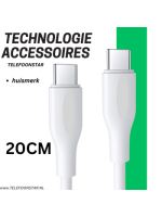 USB C Oplaadkabel 20 CM Witte Gevlochten Snelladerkabel