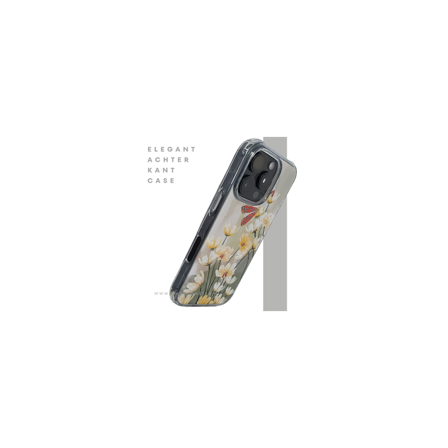 iPhone 16 Pro Max Transparant Hoesje Met Bloemen En Vlinder Elegante Achterkant Bescherming