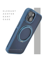 iPhone 15 Hoesje &ndash; Donkerblauw Met Ringhouder & MagSafe | Stevig, Stijlvol & Slim