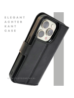 Zwart Bookcase Hoesje twee en een iPhone 15 Pro &ndash; Luxe PU-leer & Kaarthouder | Telefoonstar.nl