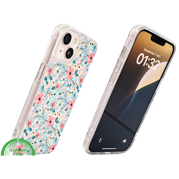 BlossomShell Floral Case &ndash; Bloemen Hoesje iPhone 13 / 14 | Telefoonstar.nl – foto 2