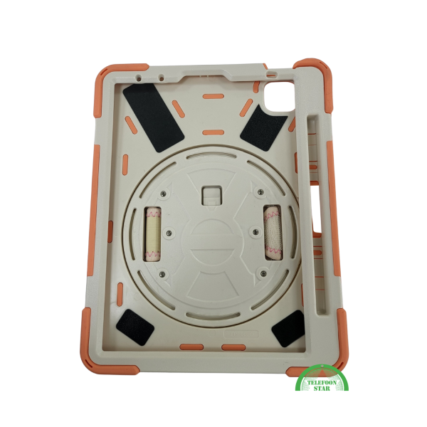 Shockproof Kinder Hoes iPad Air 4 10.9 (2020) &ndash; 360&deg; Draaibare Standaard &amp; Handstrap &ndash; Oranje – foto 2