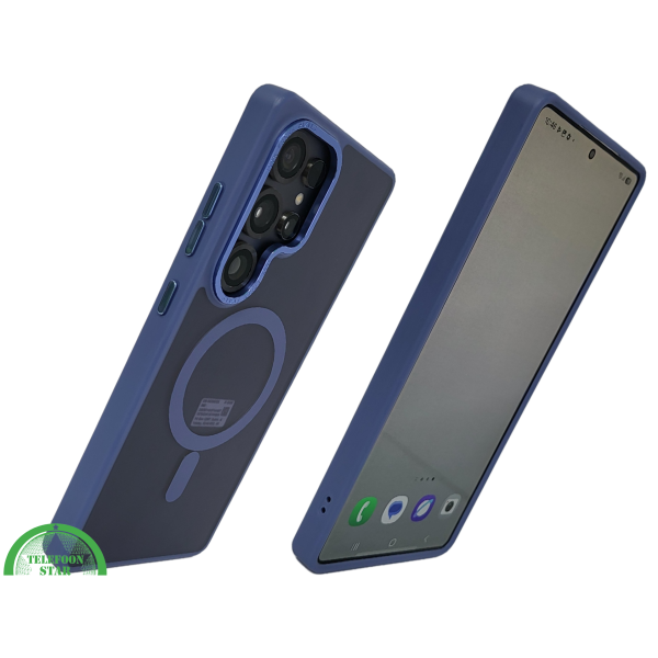 MagSafe Hoesje Transparant met Blauwe Randen Magnetisch Samsung Galaxy S25 Edge – foto 2