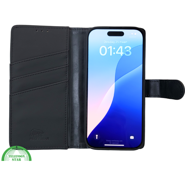 iPhone 16 Pro Max Bookcase Hoesje Zwart &ndash; Leren Look met Magnetische Sluiting – foto 7
