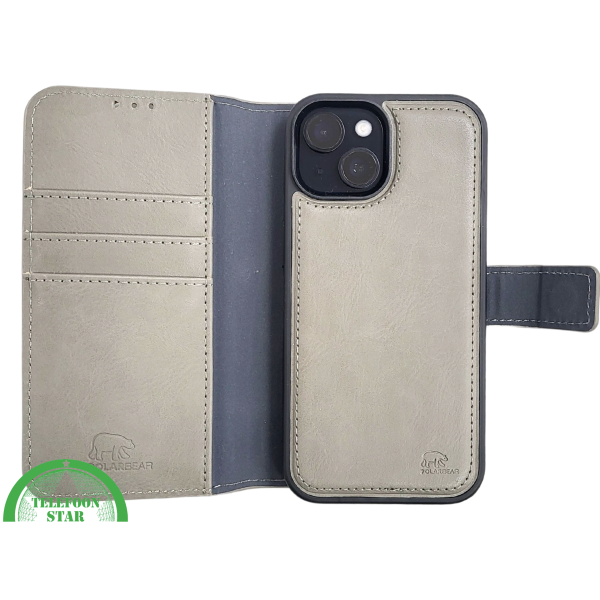 iPhone 15 Plus 2-in-1 Hoesje Groen Leer &ndash; Bookcase Met 2 in 1 Functie – foto 7