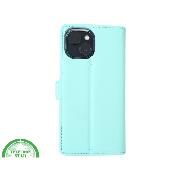 iPhone 15 2-in-1 Hoesje Mintgroen &ndash; Bookcase met Pasjeshouder  – foto 3