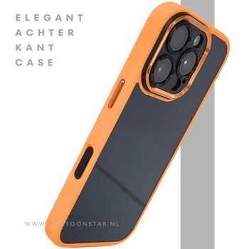iPhone 16 Pro Oranje Hoesje Met Transparante Achterkant Stevige Bescherming