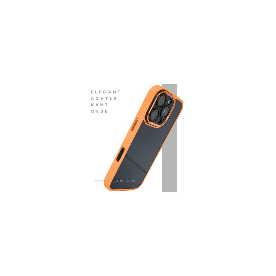 iPhone 16 Pro Oranje Hoesje Met Transparante Achterkant Stevige Bescherming