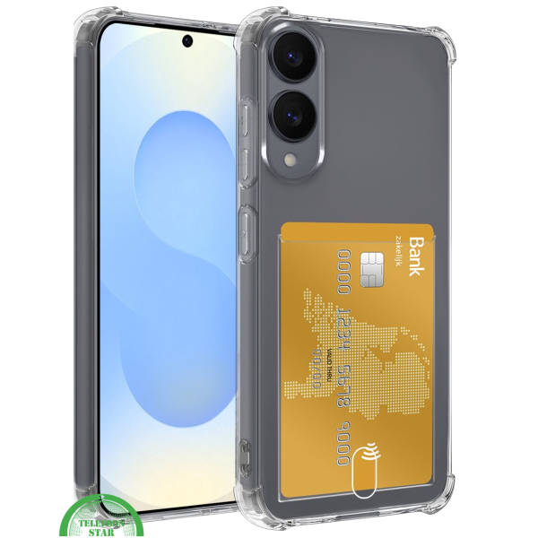 Transparant Hoesje voor Samsung S25 Edge met Kaarthouder, Praktisch, Slank &amp; Schokbestendig – foto 5