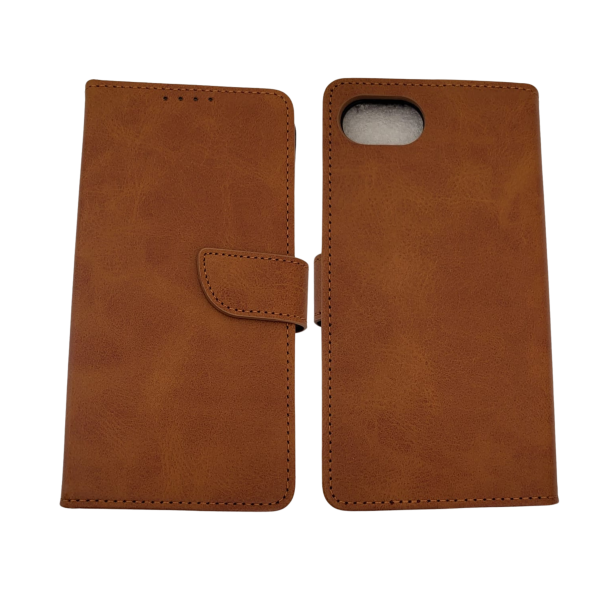 Hoesje voor iPhone 17e Licht bruin Leerlook Wallet Case – foto 9