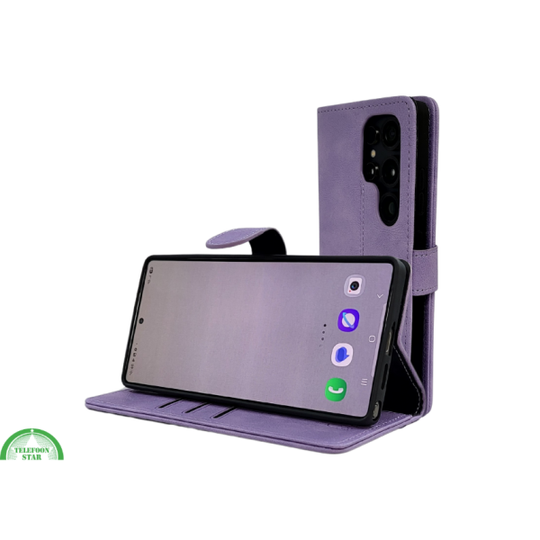 Hoesje voor Samsung S26 Ultra paars Boek Leer Stijlvolle en Beschermende Wallet lather – foto 5