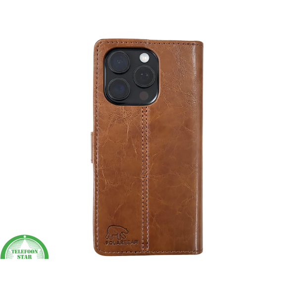 iPhone 16 Pro Max Bookcase Hoesje Bruin &ndash; Vintage Look met Luxe Bescherming – foto 3