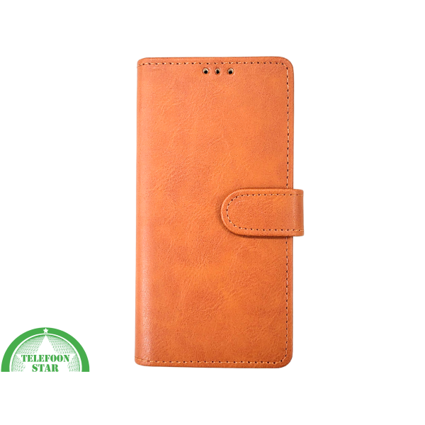 iPhone 15 Plus Leren Hoesje Cognac &ndash; Bookcase met Pasjeshouder – foto 2