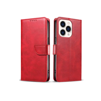 Luxe Boek iPhone SE4 (2025)Rood Leerlook Wallet Case