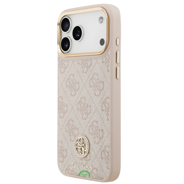 Hoesje voor iPhone 17 Pro Beige met Koord Gouden Rand – foto 4
