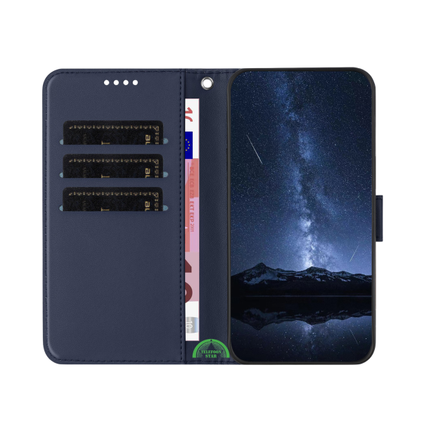 Hoesje voor Xiaomi Redmi A7 Pro Bookcase Blauw Leren Look Beschermhoes – foto 5