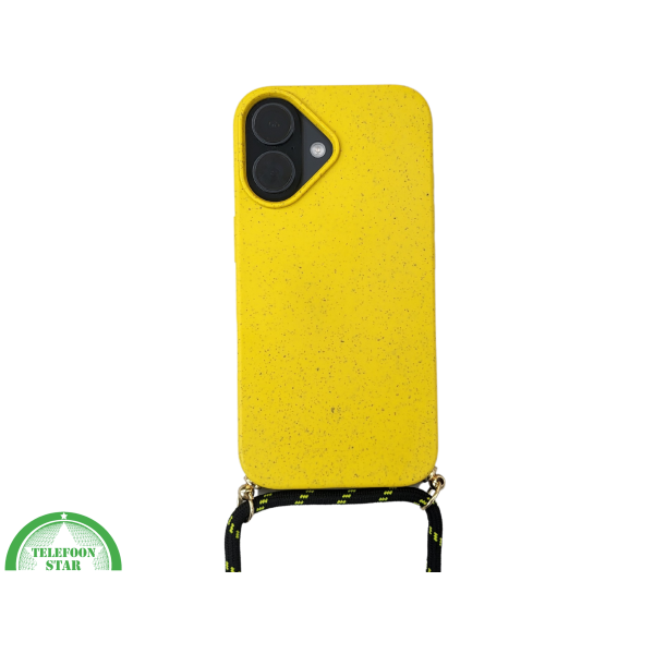 iPhone 16 Hoesje met Koord Geel &ndash; Felgeel &amp; Duurzaam – foto 2