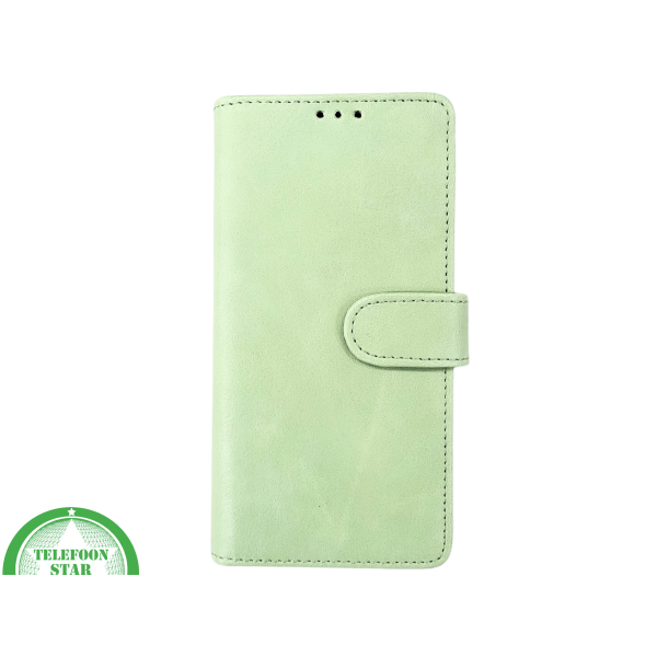 iPhone 15 Plus Hoesje Lichtgroen &ndash; Bookcase met Pasjeshouder – foto 2