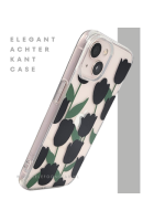 iPhone 13 / 14 Hoesje &ndash; Transparante Case met Zwarte Tulpen | Telefoonstar