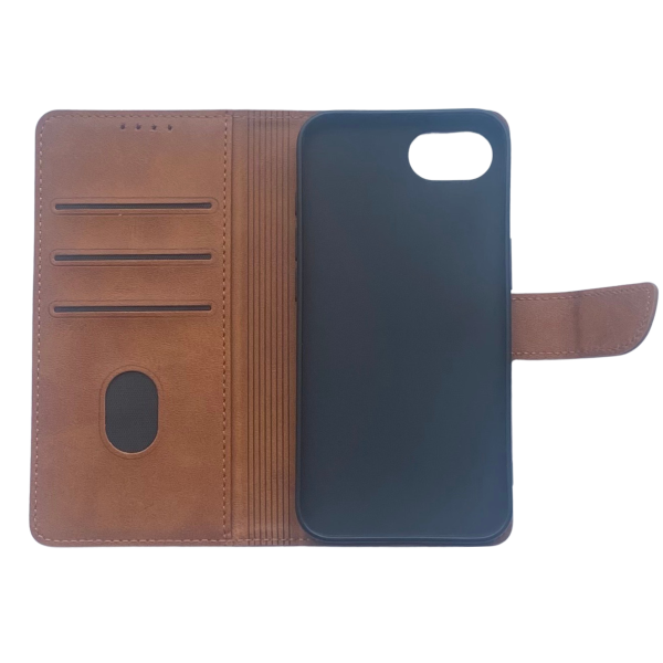 Hoesje voor iPhone 17e Licht bruin Leerlook Wallet Case – foto 7