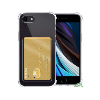 Bumper Hoesje iPhone SE met Kaartvak &ndash; Helder, Sterk & Functioneel
