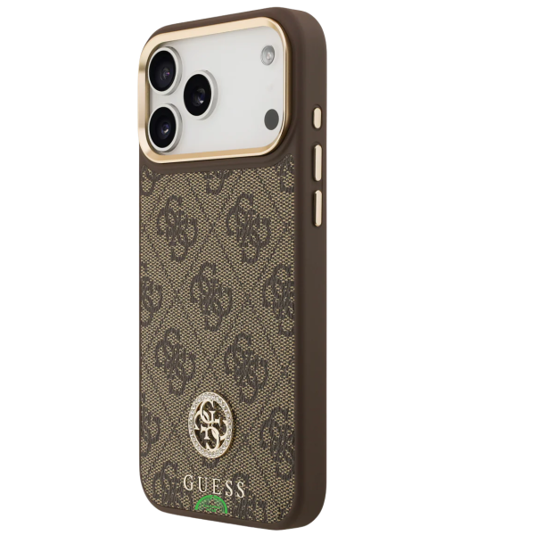 Hoesje voor iPhone 17 Pro Bruin Guess afneembare schouder- en polsband – foto 4