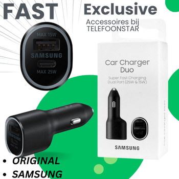 Samsung Car Charger Duo &ndash; Supersnel Opladen Onderweg | Verkrijgbaar bij Telefoonstar Ede
