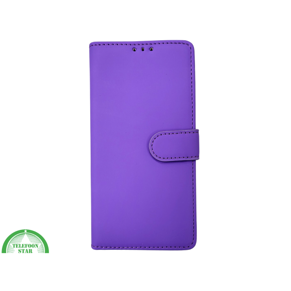 iPhone 16 Pro Paars Bookcase Hoesje Leren Look Met Magnetische Sluiting – foto 2