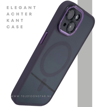iPhone 15 Hoesje &ndash; Paars met Transparante Back & MagSafe | Elegant & Effici&euml;nt