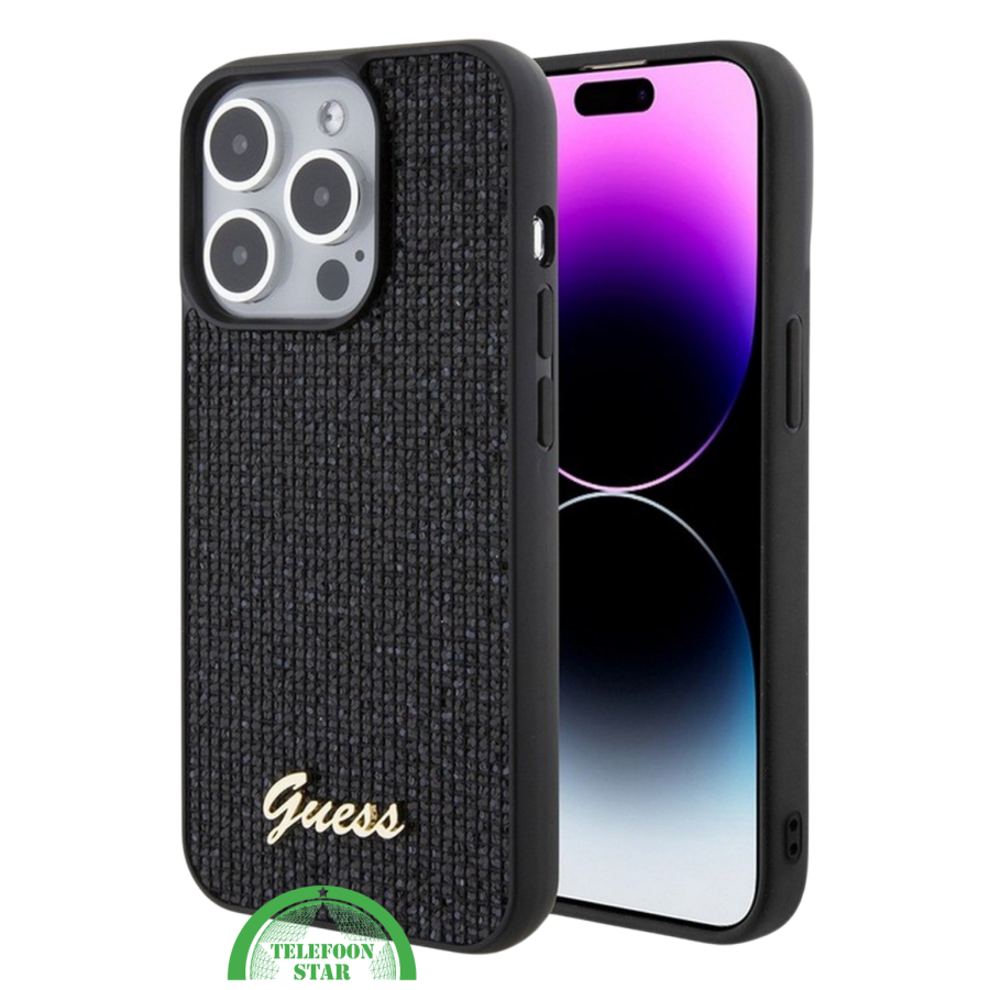 iPhone 15 Pro Design Hoesje &ndash; Modern Zwart met Structuur