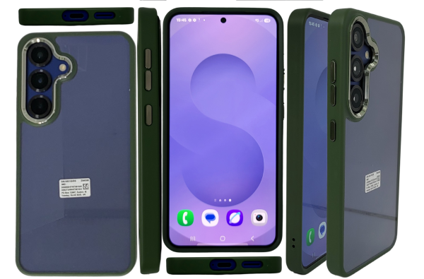 Samsung Galaxy S25 Hoesje – Transparant met Groene Randen | Schokbestendig & Flexibel