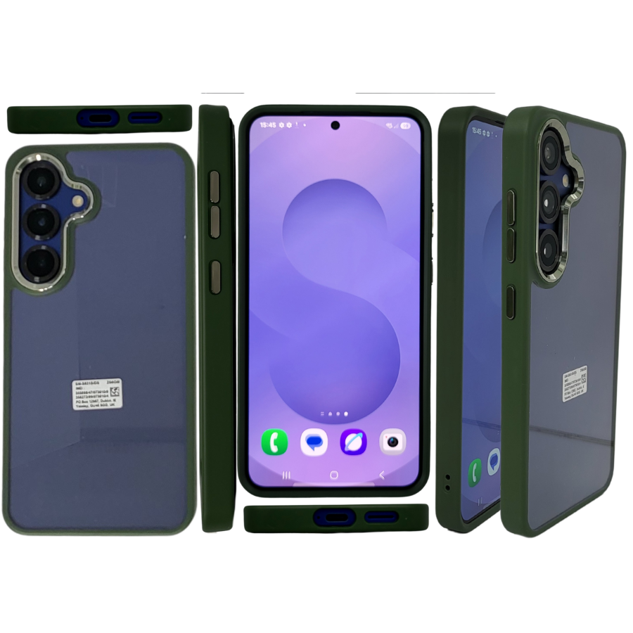 Hoesje voor Samsung Galaxy S26 Plus Transparant met Groene Randen