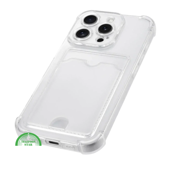 Hoesje voor iPhone 14 Pro Transparant met Kaartvak, Shockproof, Sterk &amp; Silicone – foto 4