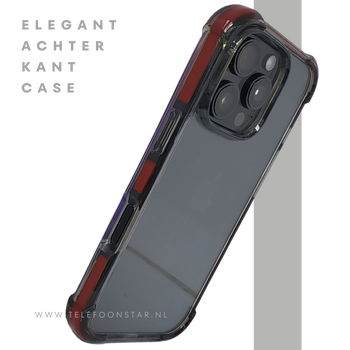 iPhone 16 Pro Rood Hoesje Met Transparante Achterkant Stevige Randbescherming