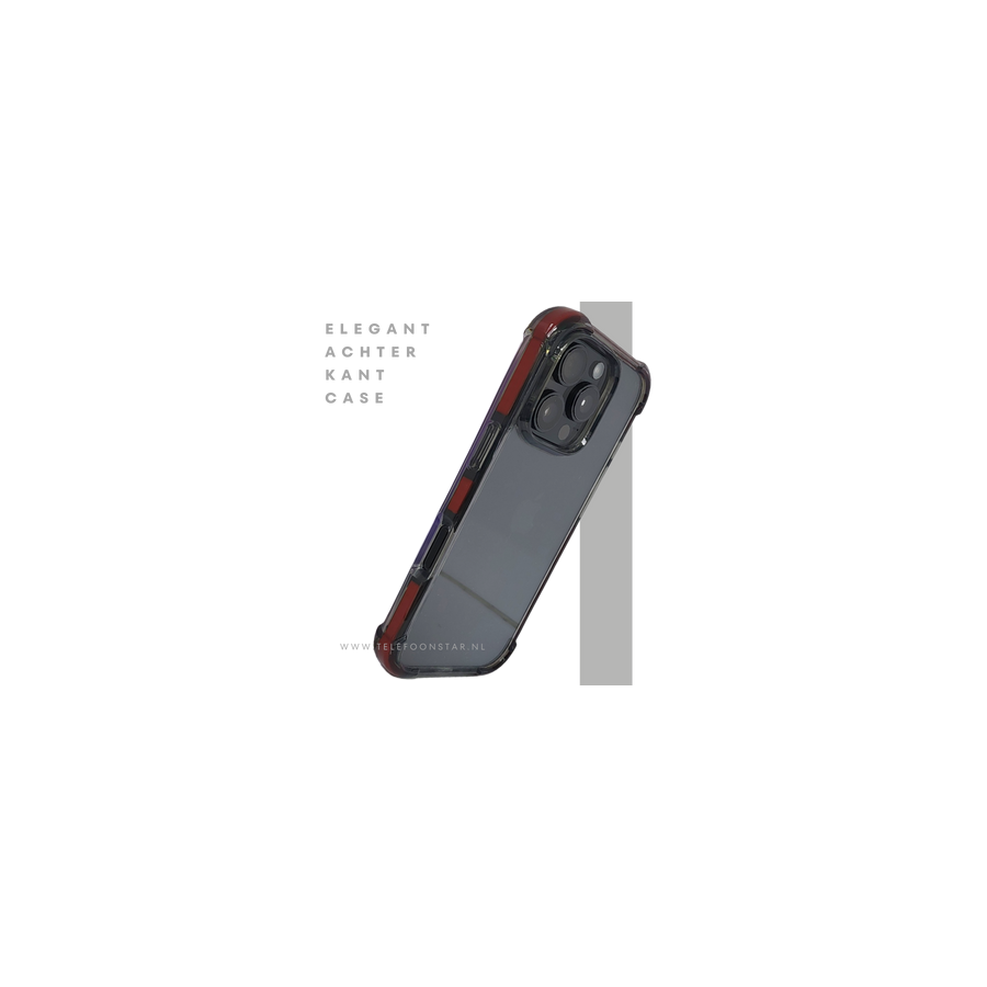 iPhone 16 Pro Rood Hoesje Met Transparante Achterkant Stevige Randbescherming