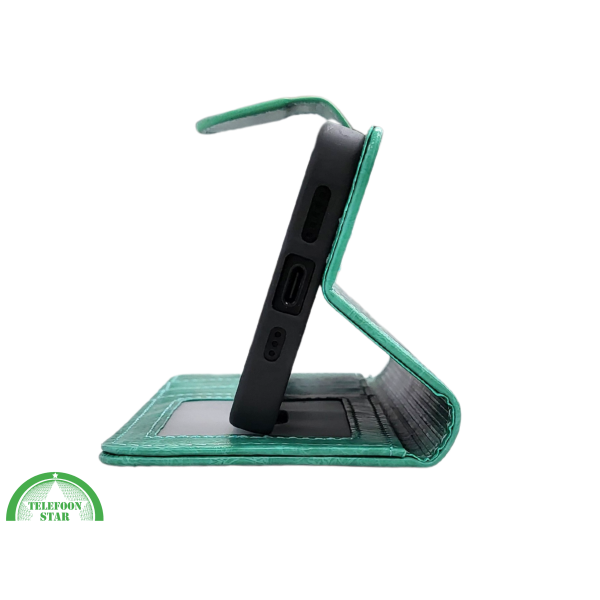 iPhone 16 Pro Bookcase Hoesje &ndash; Turquoise Vintage Look – foto 4