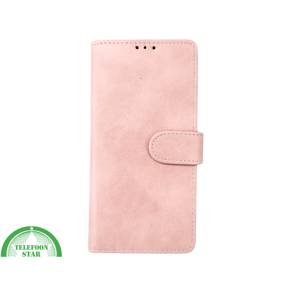 iPhone 15 Plus Hoesje Roze &ndash; Bookcase met Pasjeshouder en Leren Look – foto 2