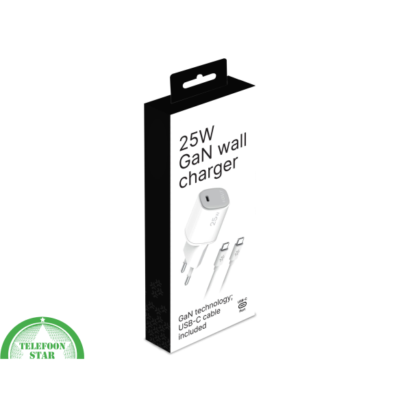 25W Snellader met USB-C naar USB-C Kabel &ndash; Compacte Oplader – foto 3