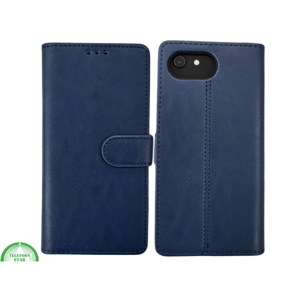 Hoesje voor iphone 17e Boek Case Leer Wallet Case Donkerblauwe  – foto 7