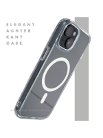 iPhone 15 Hoesje &ndash; Transparant Met Witte MagSafe Ring | Strak, Slim & Beschermend